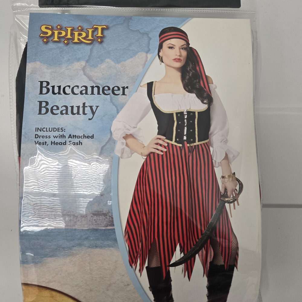 Spirit Buccaneer Costume with Red and Black Stripes